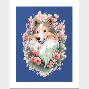 Sheltie Shetland Sheepdog Pastel Posters and Art